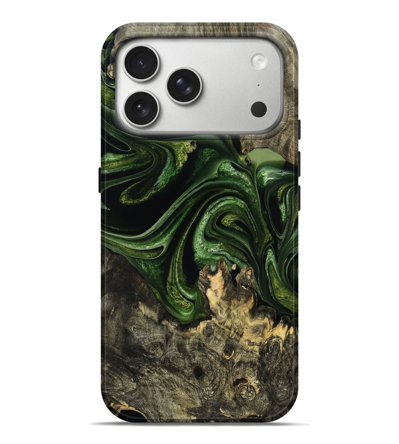 iPhone 17 Pro Max Wood Live Edge Phone Case - Basil (Green, 786203)
