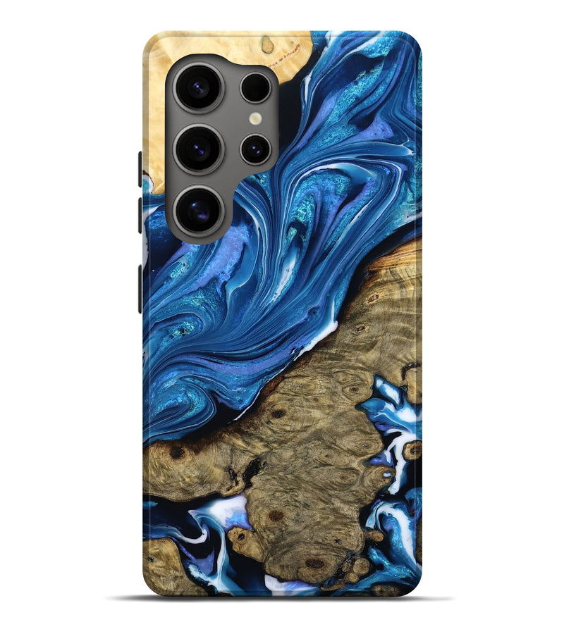 Galaxy S25 Ultra Wood Live Edge Phone Case - Eldon (Blue, 786208)
