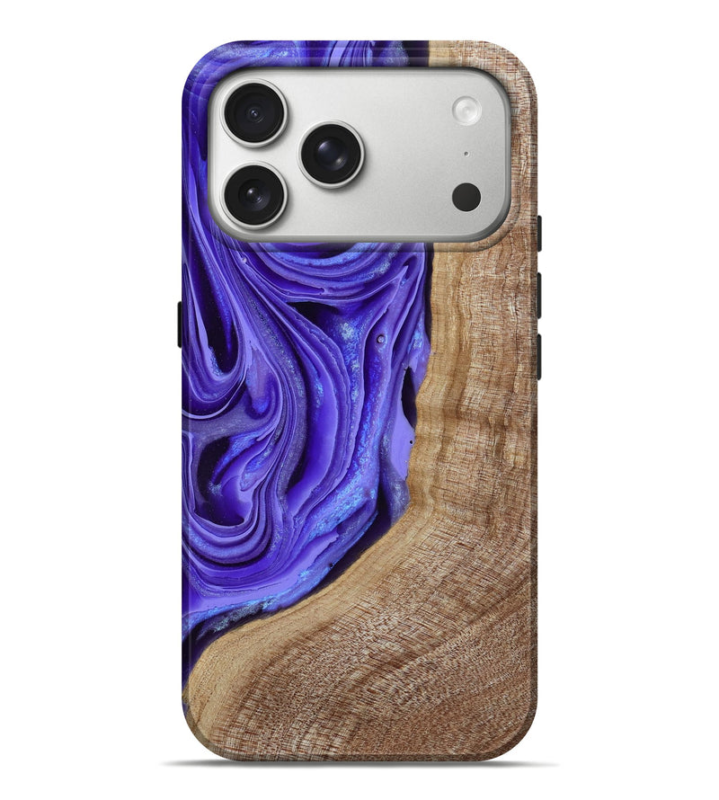 iPhone 17 Pro Max Wood Live Edge Phone Case - Amara (Purple, 786431)