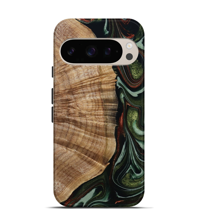 Pixel 10 Pro Wood Live Edge Phone Case - Dianna (Green, 786438)