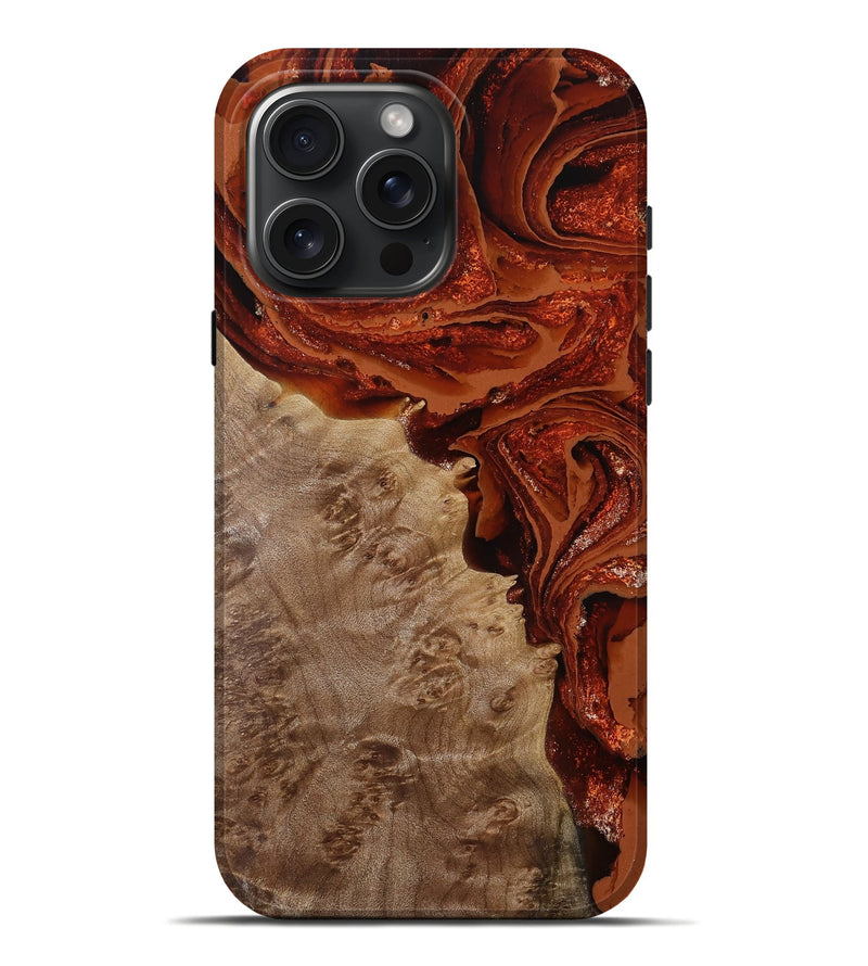 iPhone 16 Pro Max Wood Live Edge Phone Case - Paola (Red, 786440)