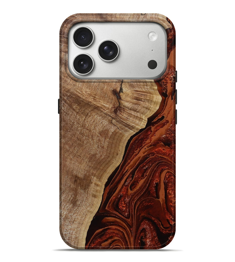 iPhone 17 Pro Max Wood Live Edge Phone Case - Nat (Red, 786442)