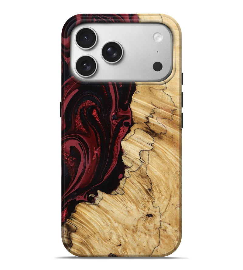 iPhone 17 Pro Max Wood Live Edge Phone Case - Maggie (Red, 786450)