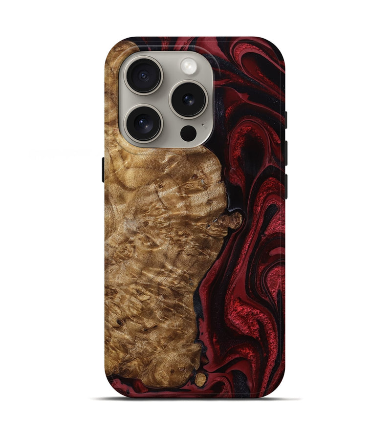 iPhone 16 Pro Wood Live Edge Phone Case - Geneva (Red, 786451)