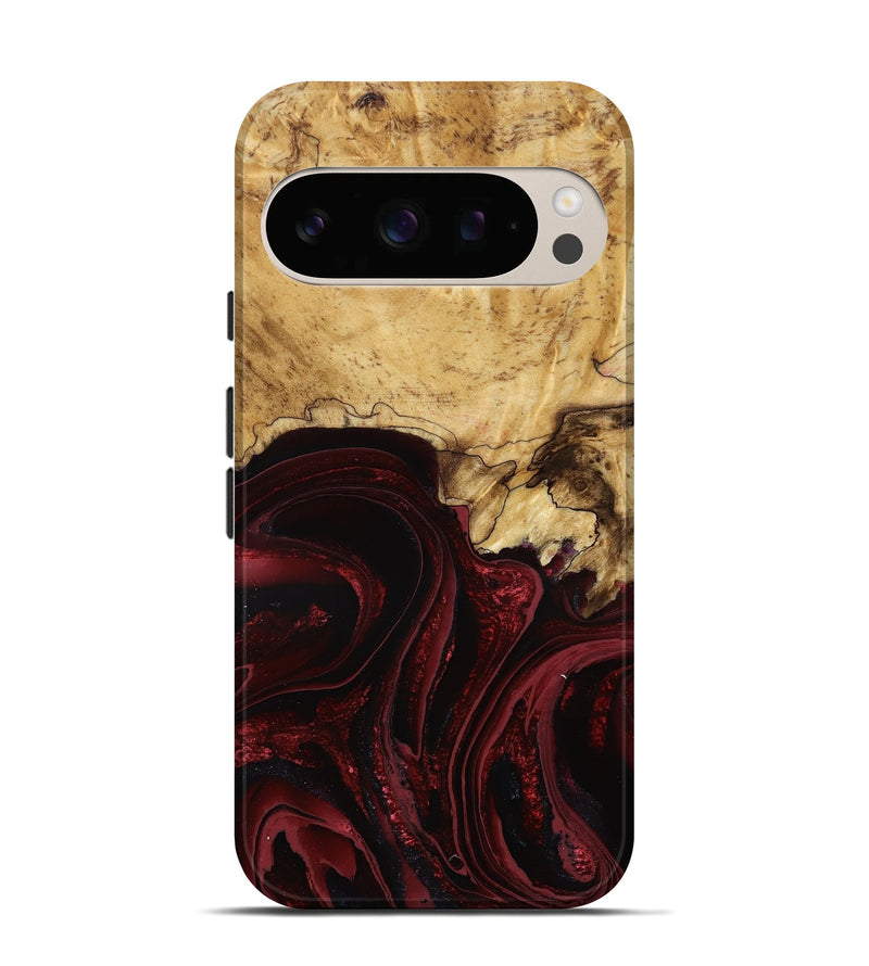 Pixel 10 Pro Wood Live Edge Phone Case - Hulda (Red, 786452)