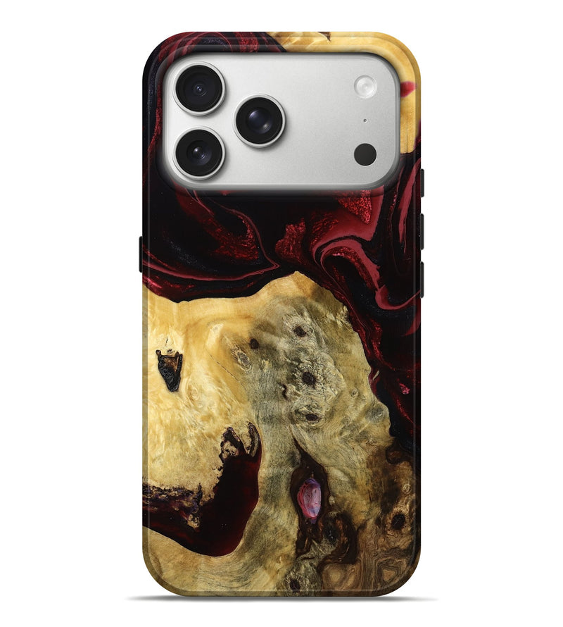 iPhone 17 Pro Max Wood Live Edge Phone Case - Lacie (Red, 786453)