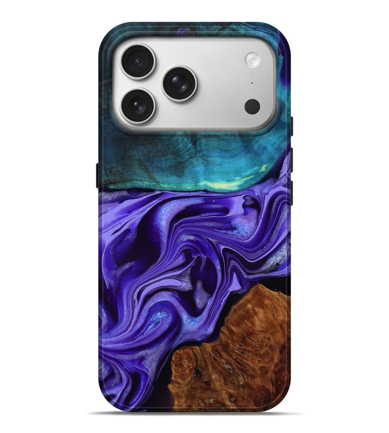 iPhone 17 Pro Max Wood Live Edge Phone Case - Aric (Purple, 786469)