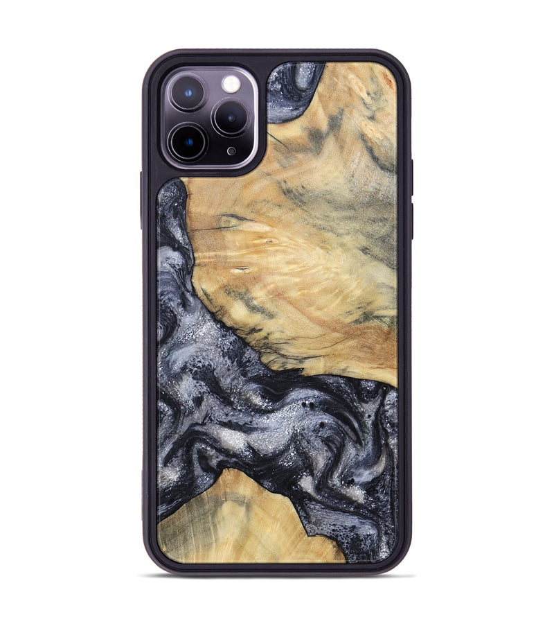 iPhone 11 Pro Max Wood Phone Case - Kaaren (Black & White, 786665)