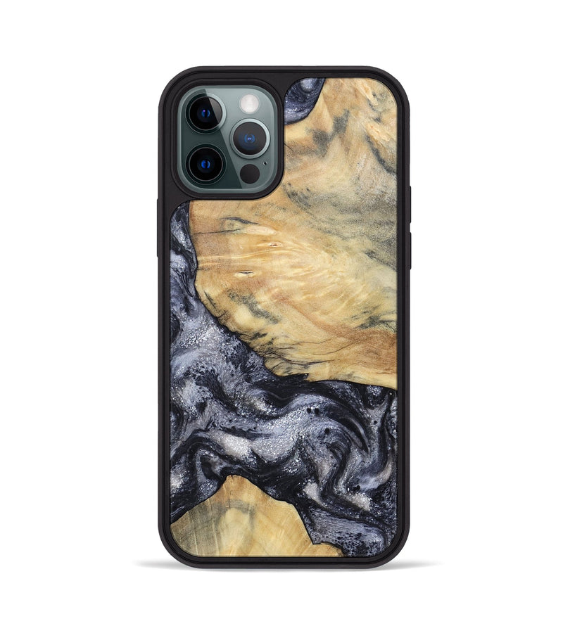 iPhone 12 Pro Wood Phone Case - Kaaren (Black & White, 786665)