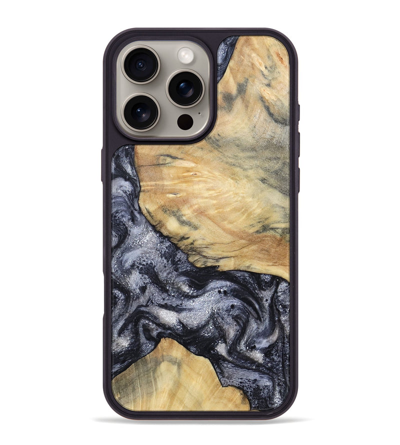 iPhone 16 Pro Max Wood Phone Case - Kaaren (Black & White, 786665)