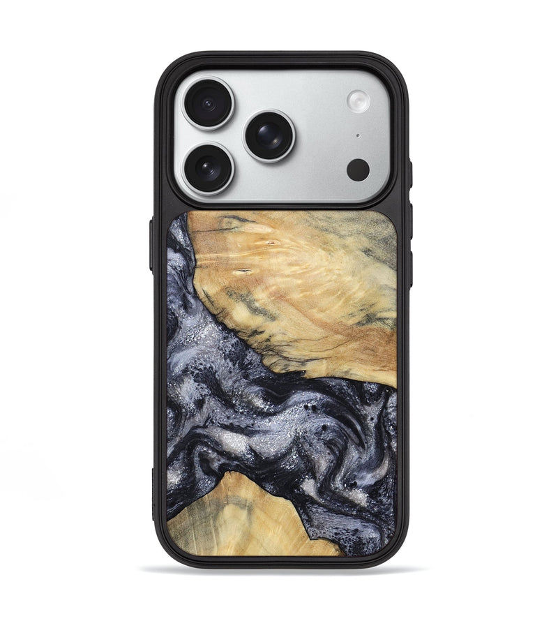 iPhone 18 Pro Wood Phone Case - Kaaren (Black & White, 786665)