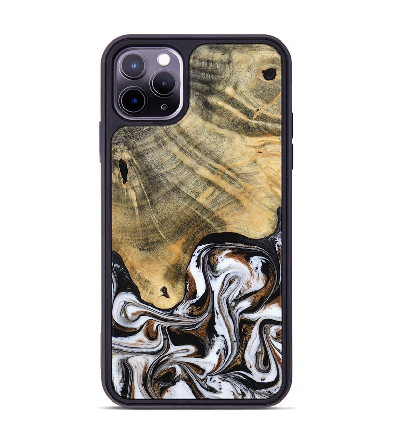 iPhone 11 Pro Max Wood Phone Case - Lacy (Black & White, 786668)