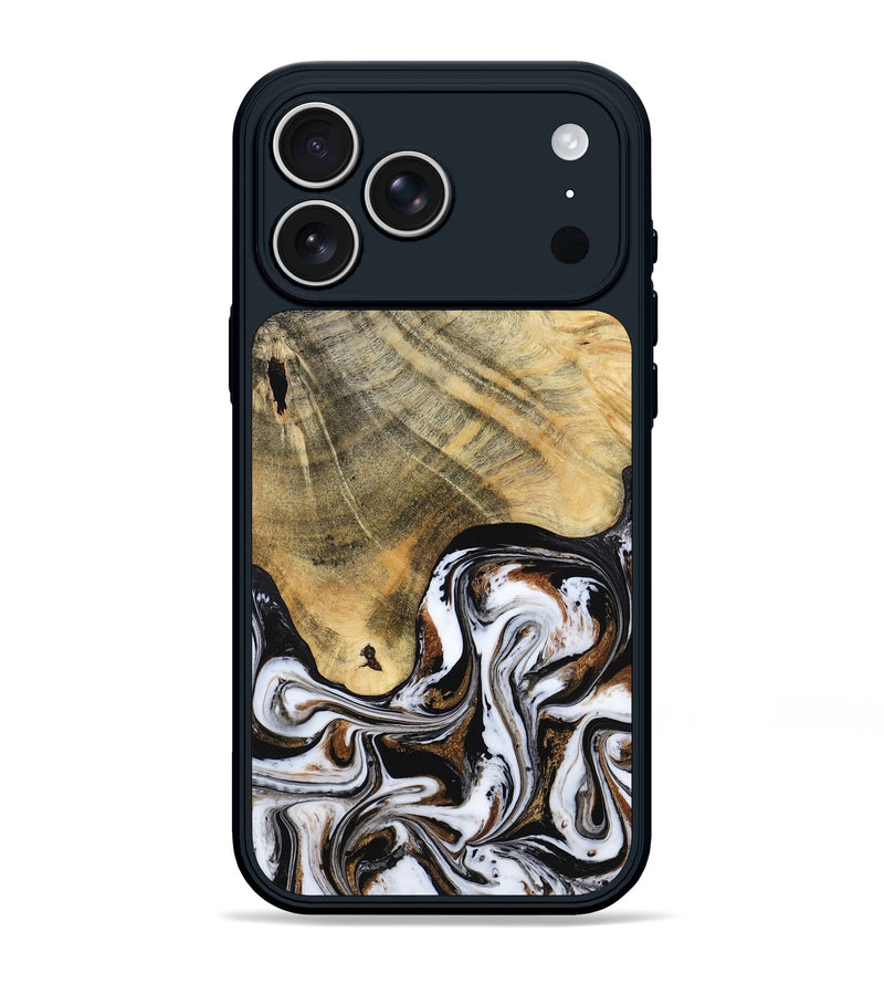 iPhone 17 Pro Max Wood Phone Case - Lacy (Black & White, 786668)