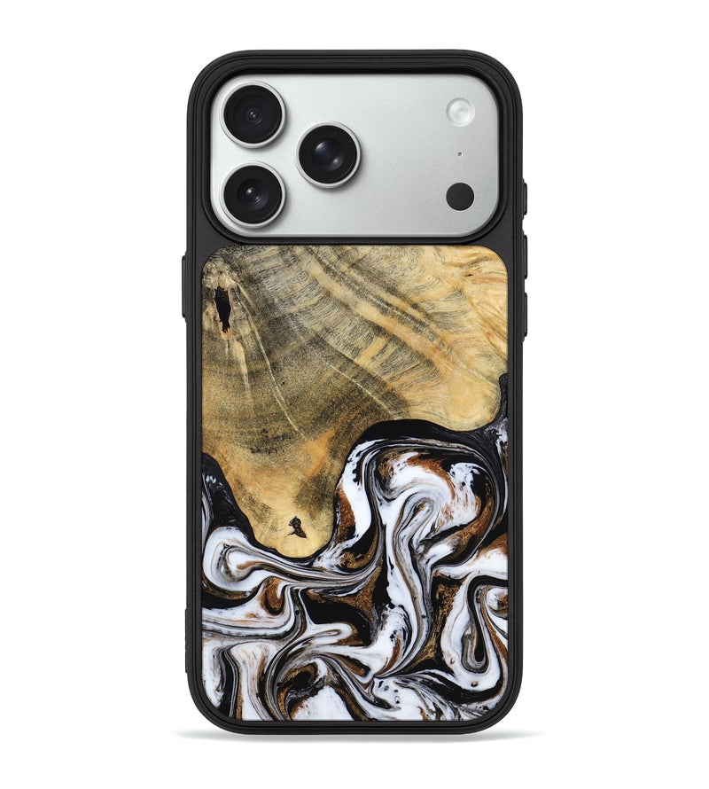iPhone 18 Pro Max Wood Phone Case - Lacy (Black & White, 786668)