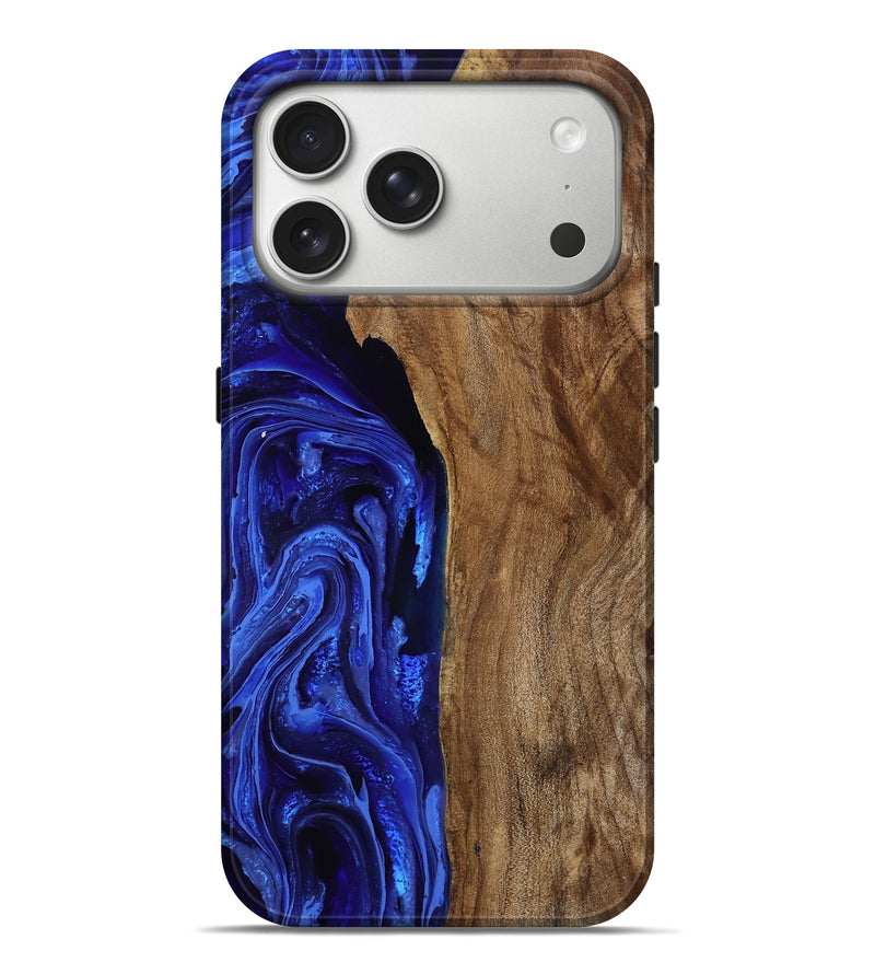 iPhone 17 Pro Max Wood Live Edge Phone Case - Antoine (Blue, 786749)