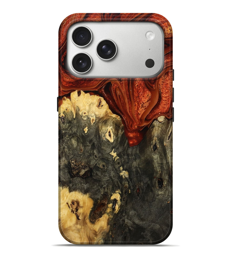 iPhone 17 Pro Max Wood Live Edge Phone Case - Dario (Red, 786750)