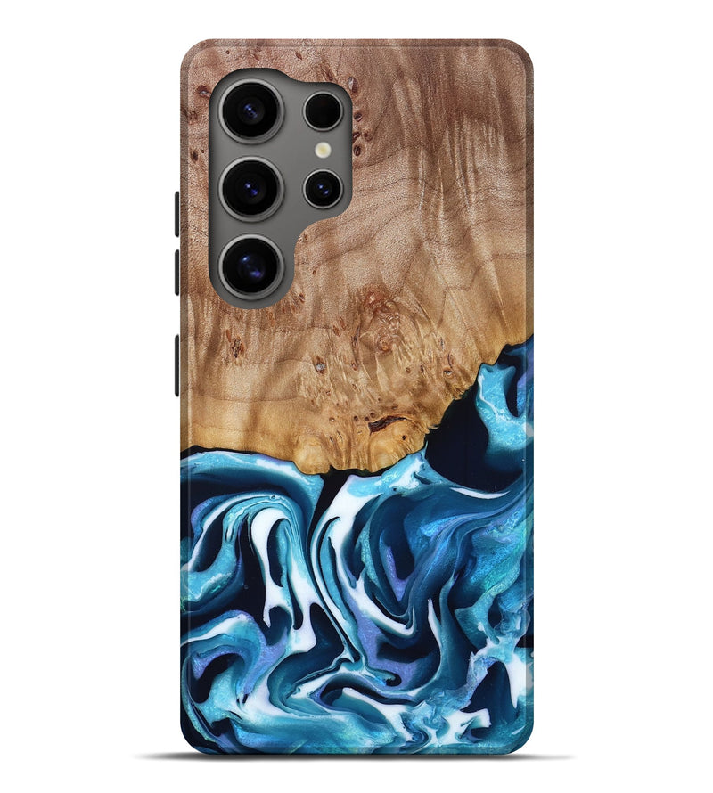 Galaxy S25 Ultra Wood Live Edge Phone Case - Kaylie (Blue, 786757)