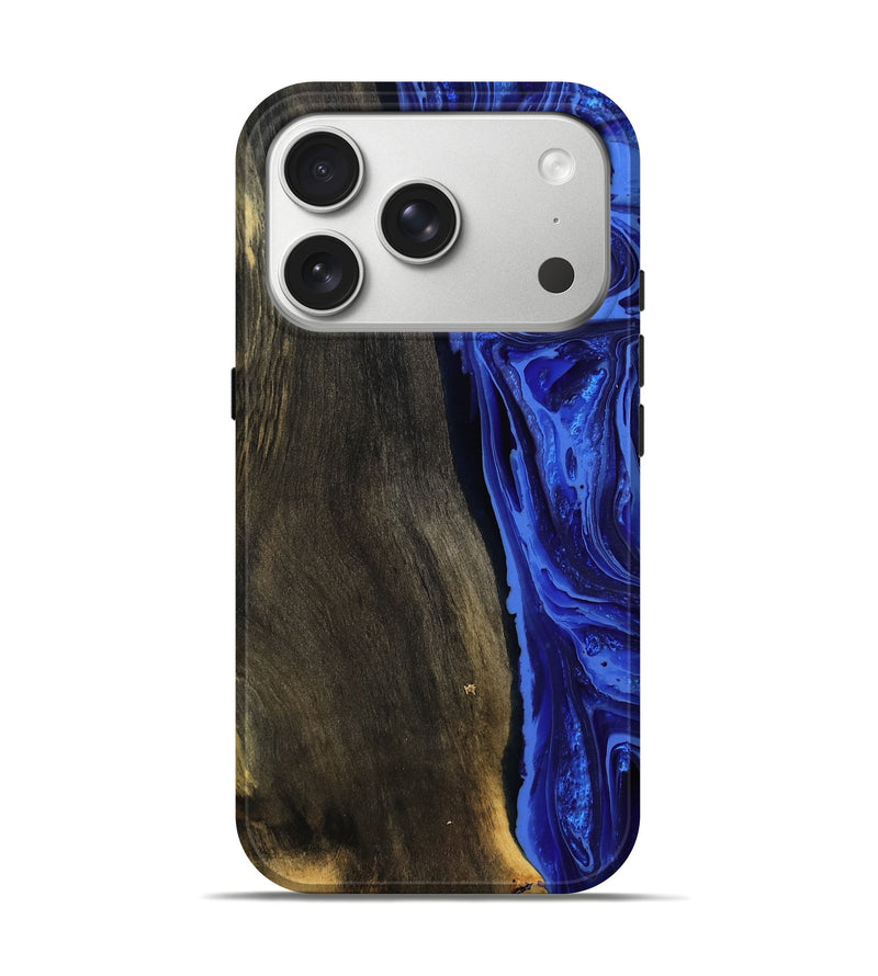 iPhone 17 Pro Wood Live Edge Phone Case - Rosario (Blue, 786768)