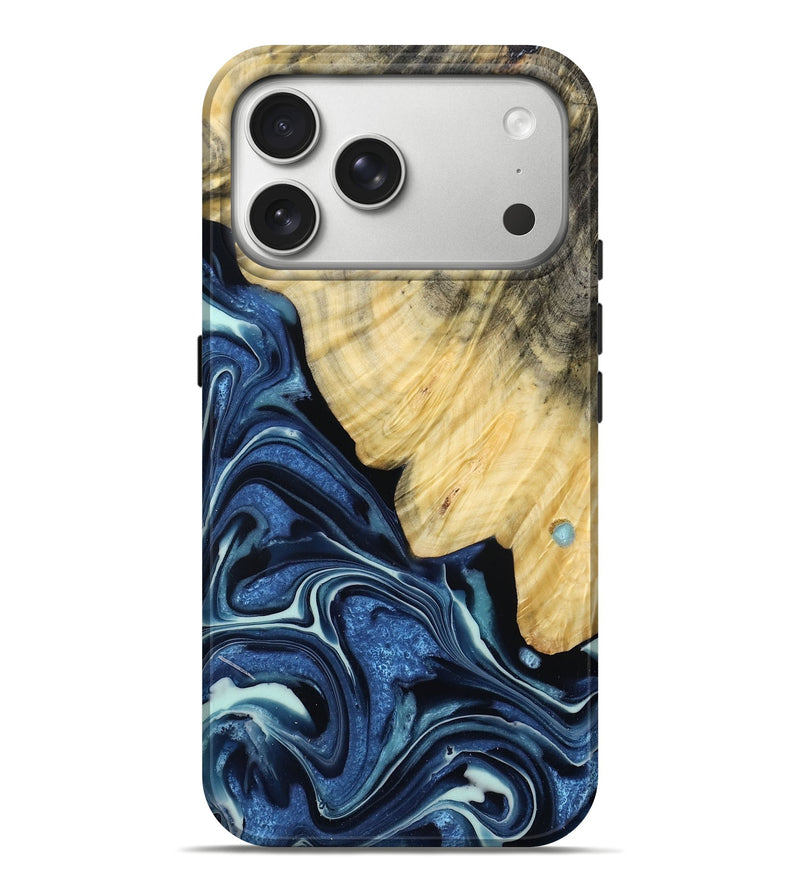 iPhone 17 Pro Max Wood Live Edge Phone Case - Bambi (Blue, 786770)