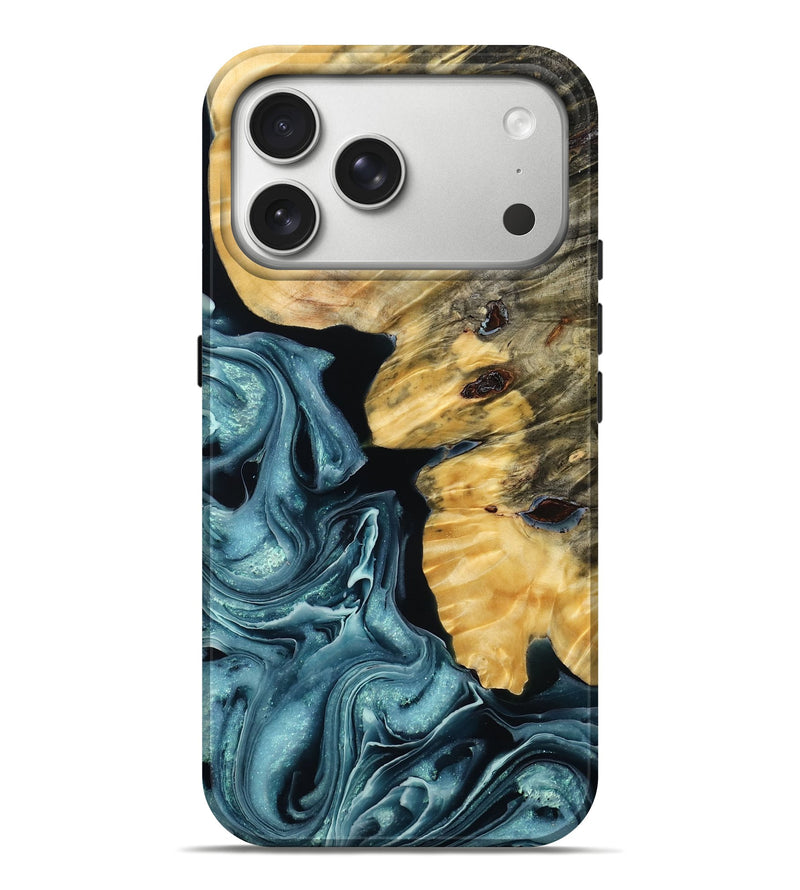 iPhone 17 Pro Max Wood Live Edge Phone Case - Elna (Green, 786773)