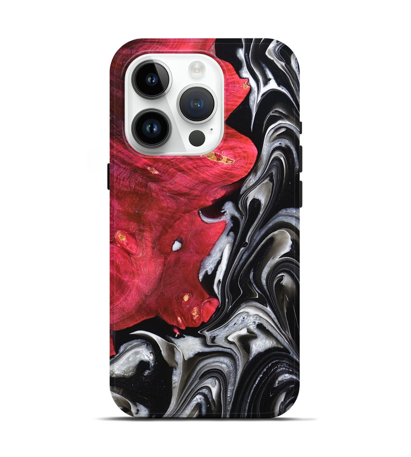 iPhone 15 Pro Wood Live Edge Phone Case - Macie (Black & White, 786775)