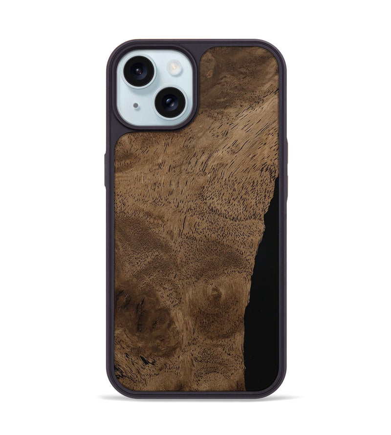 iPhone 15 Wood Phone Case - Grey (Wood Burl, 786872)