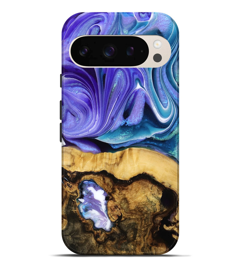 Pixel 10 Pro XL Wood Live Edge Phone Case - Dane (Blue, 787008)