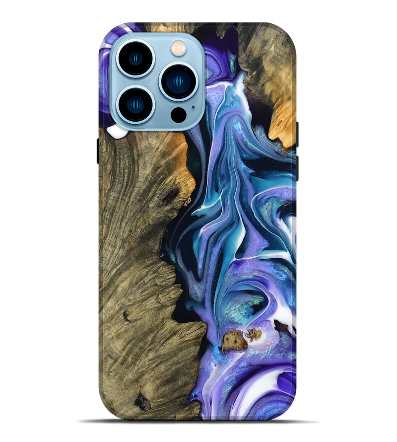 iPhone 14 Pro Max Wood Live Edge Phone Case - Admiral (Blue, 787010)