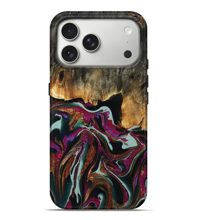 iPhone 17 Pro Max Wood Live Edge Phone Case - Taya (Green, 787023)