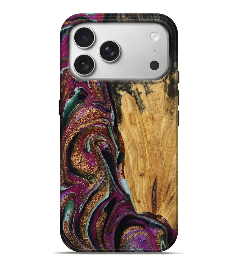 iPhone 17 Pro Max Wood Live Edge Phone Case - Lyn (Green, 787030)