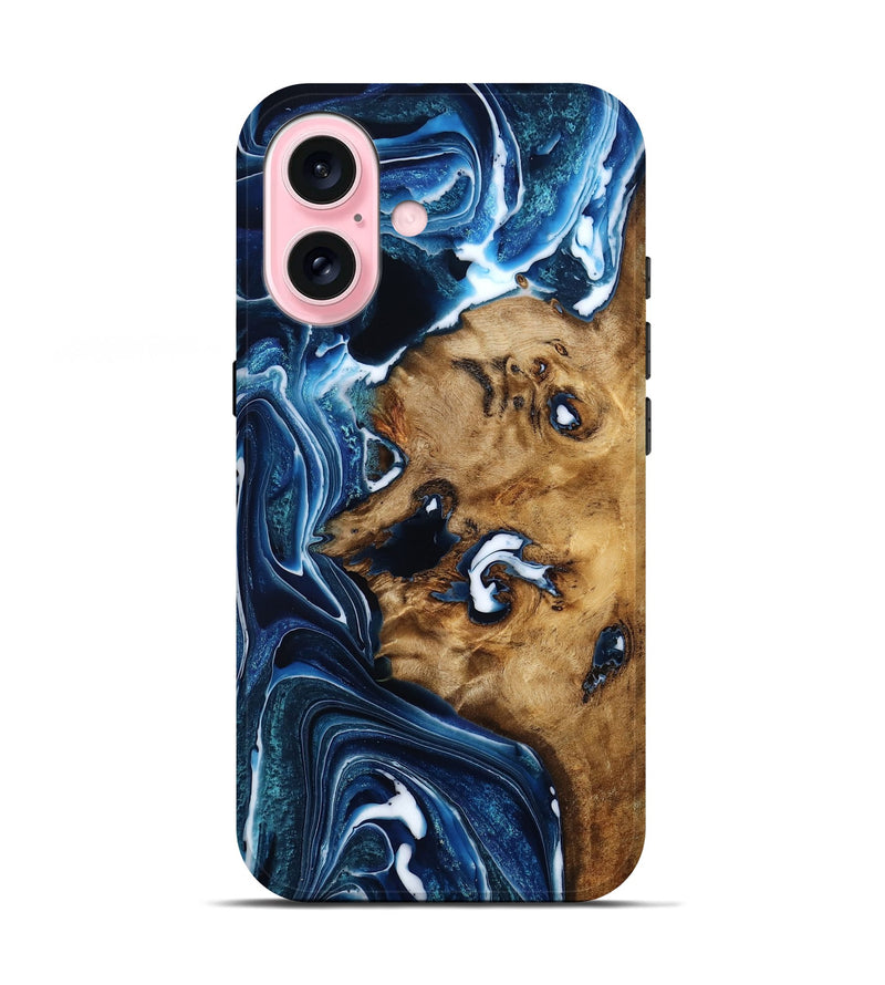 iPhone 17 Wood Live Edge Phone Case - Stoney (Blue, 787035)