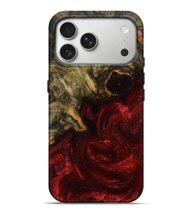 iPhone 17 Pro Max Wood Live Edge Phone Case - Naomi (Red, 787038)