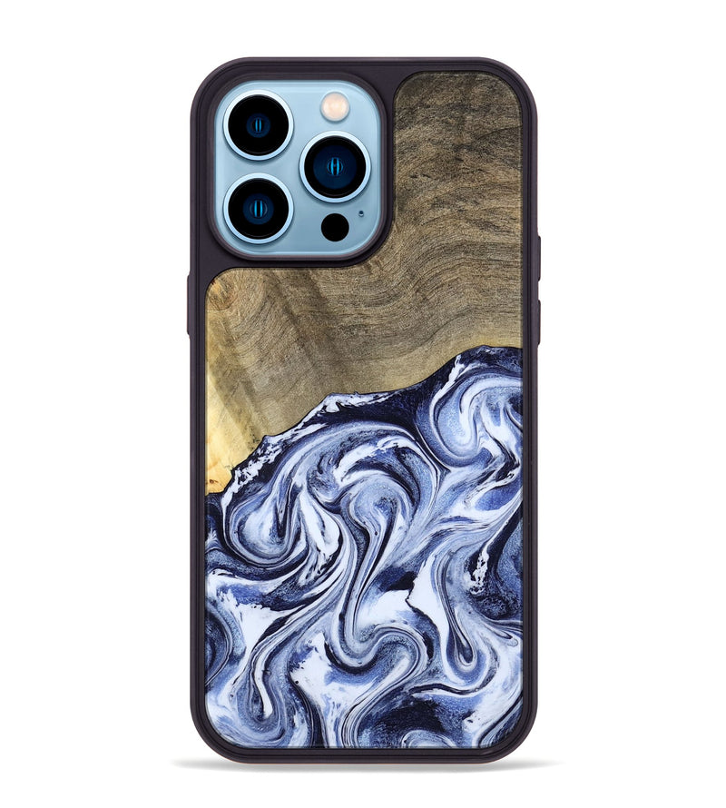 iPhone 14 Pro Max Wood Phone Case - Nyasia (Blue, 787244)