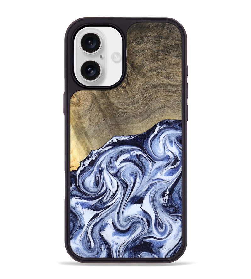 iPhone 16 Plus Wood Phone Case - Nyasia (Blue, 787244)