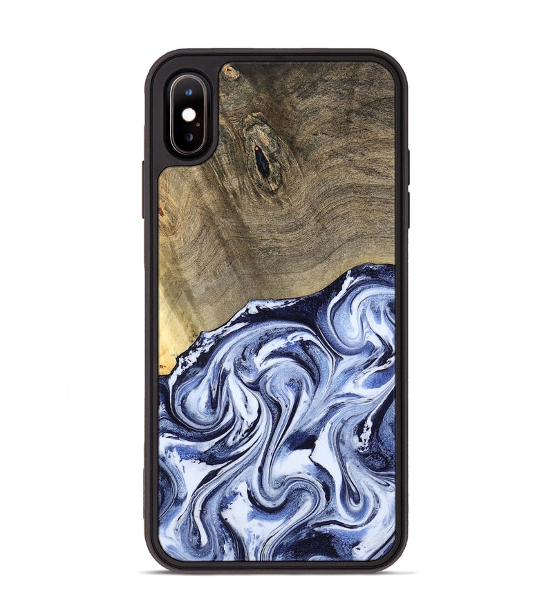 iPhone Xs Max Wood Phone Case - Nyasia (Blue, 787244)