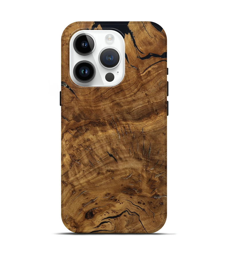 iPhone 15 Pro Wood Live Edge Phone Case - Shanta (Ancient Olive, 787317)