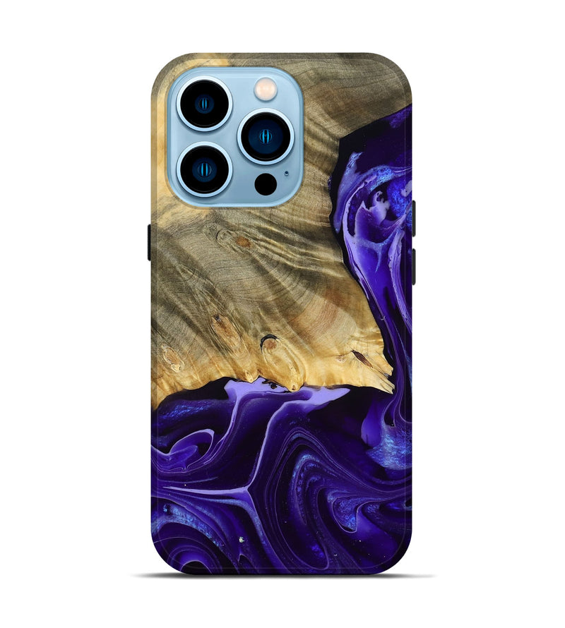 iPhone 14 Pro Wood Live Edge Phone Case - Milani (Purple, 787325)