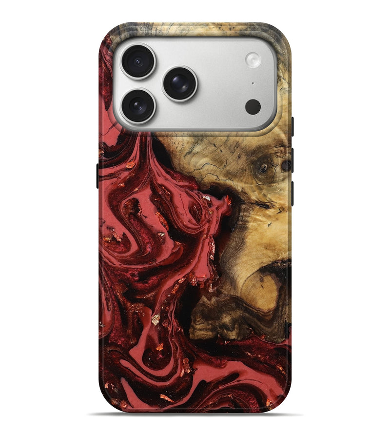 iPhone 17 Pro Max Wood Live Edge Phone Case - Nia (Red, 787331)
