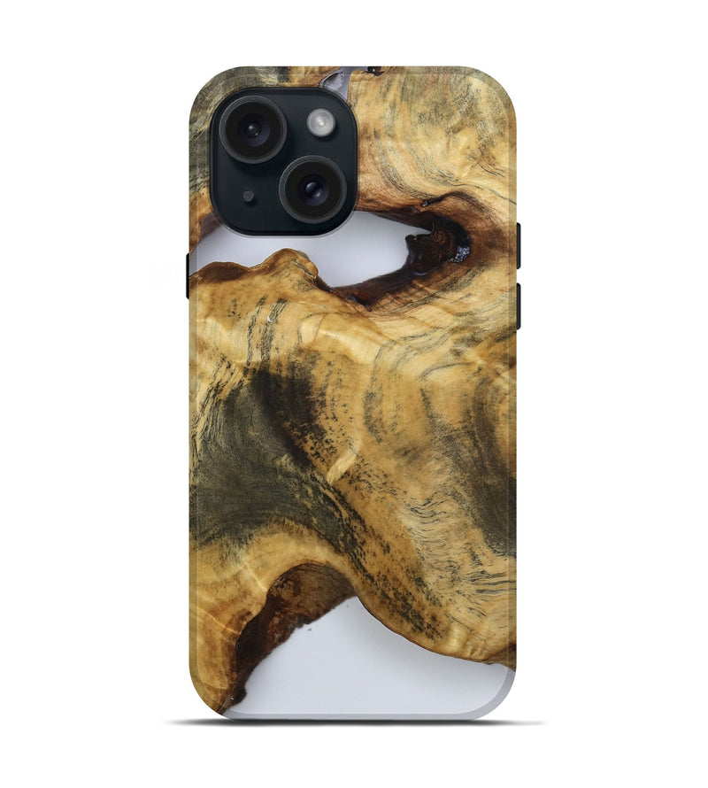 iPhone 15 Wood Live Edge Phone Case - Renata (Clear, 787347)