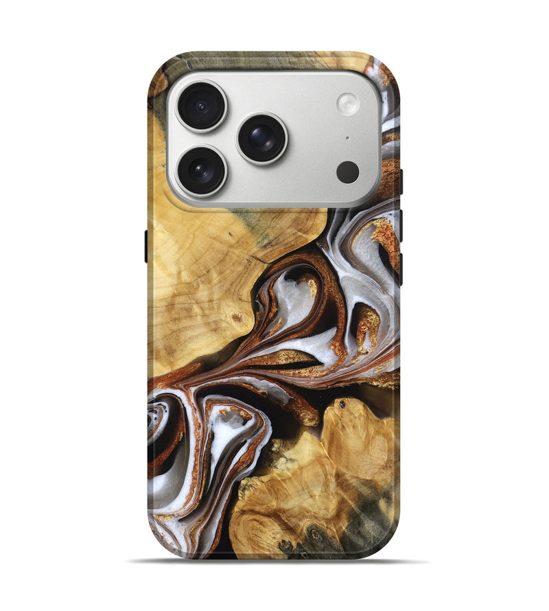 iPhone 17 Pro Wood Live Edge Phone Case - Archer (Black & White, 787385)