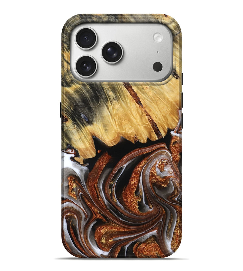 iPhone 17 Pro Max Wood Live Edge Phone Case - Valarie (Black & White, 787386)