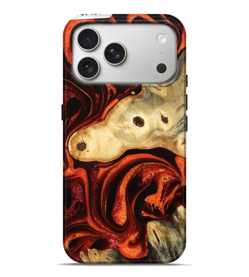 iPhone 17 Pro Max Wood Live Edge Phone Case - Jena (Red, 787407)
