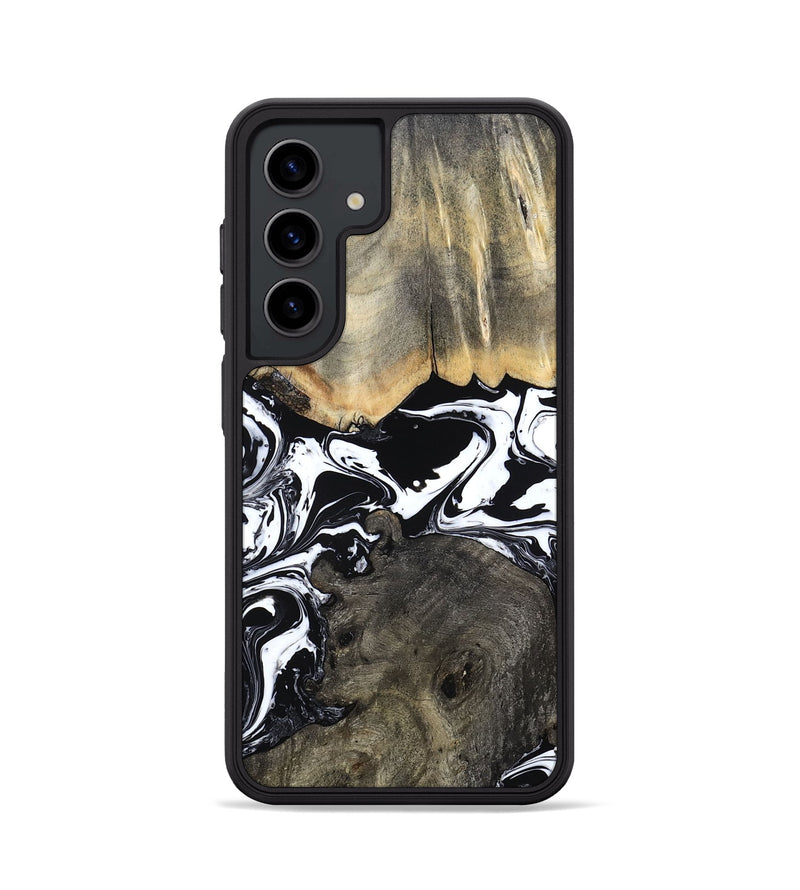 Galaxy S24 Wood Phone Case - Ishaan (Black & White, 787446)