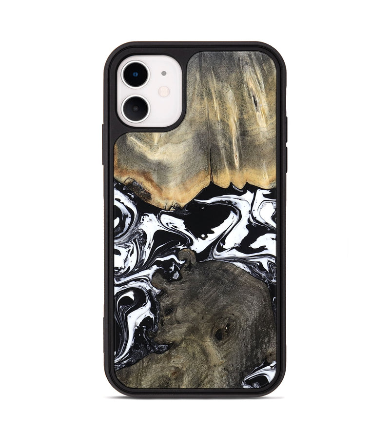 iPhone 11 Wood Phone Case - Ishaan (Black & White, 787446)