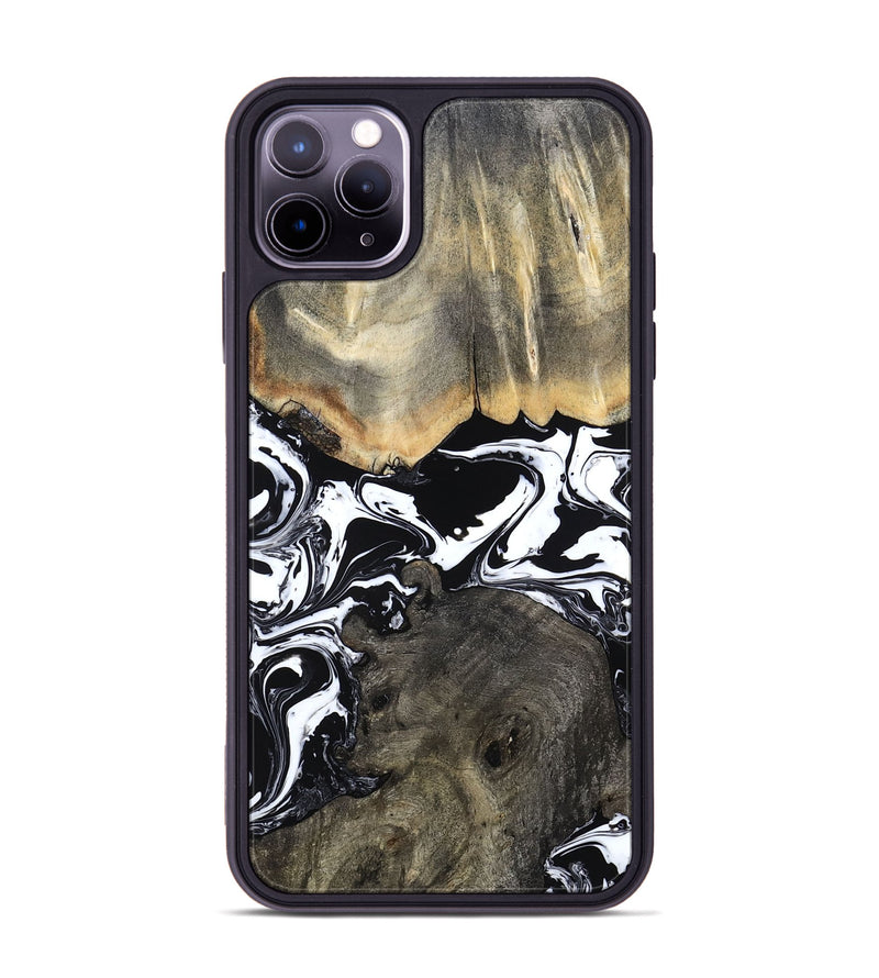 iPhone 11 Pro Max Wood Phone Case - Ishaan (Black & White, 787446)