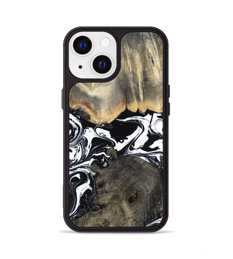 iPhone 13 Wood Phone Case - Ishaan (Black & White, 787446)