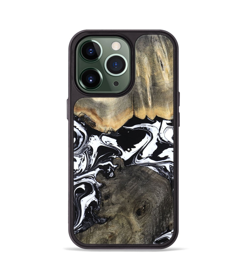 iPhone 13 Pro Wood Phone Case - Ishaan (Black & White, 787446)