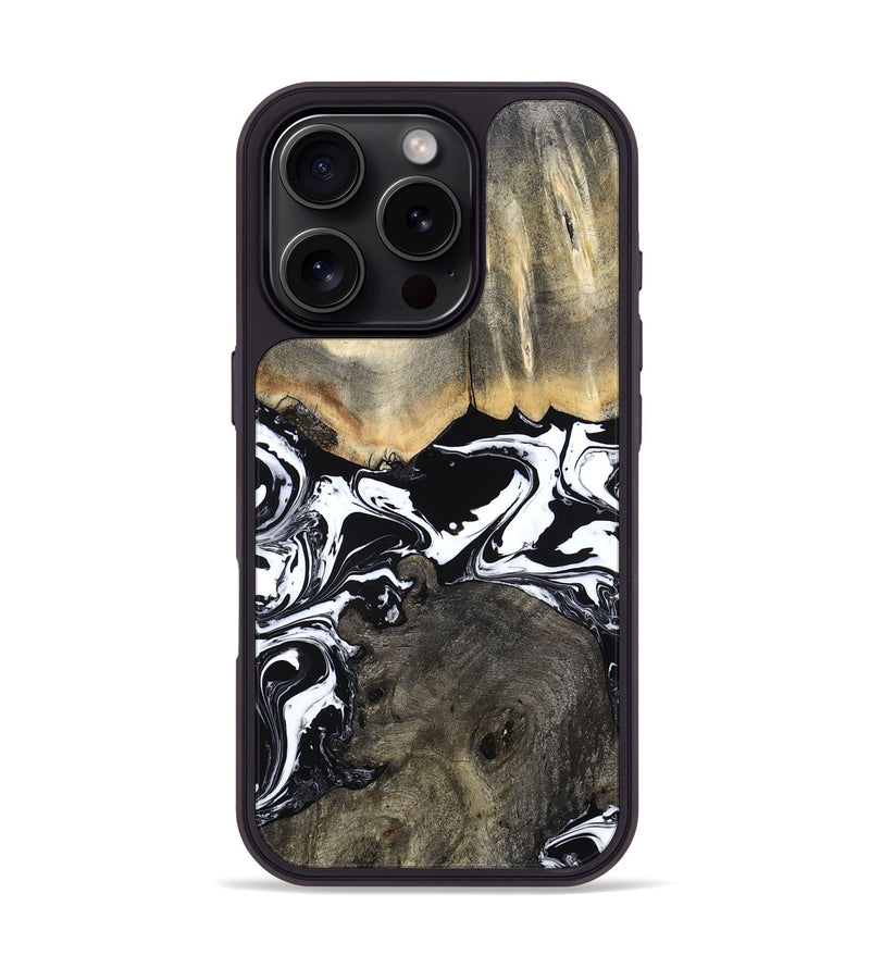 iPhone 16 Pro Wood Phone Case - Ishaan (Black & White, 787446)