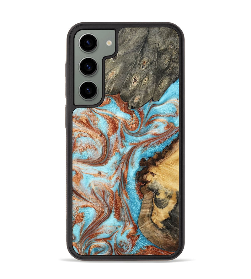 Galaxy S23 Plus Wood Phone Case - Teresa (Teal & Gold, 787453)