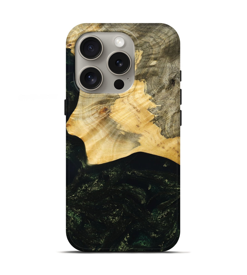iPhone 16 Pro Wood Live Edge Phone Case - Jill (Green, 787724)